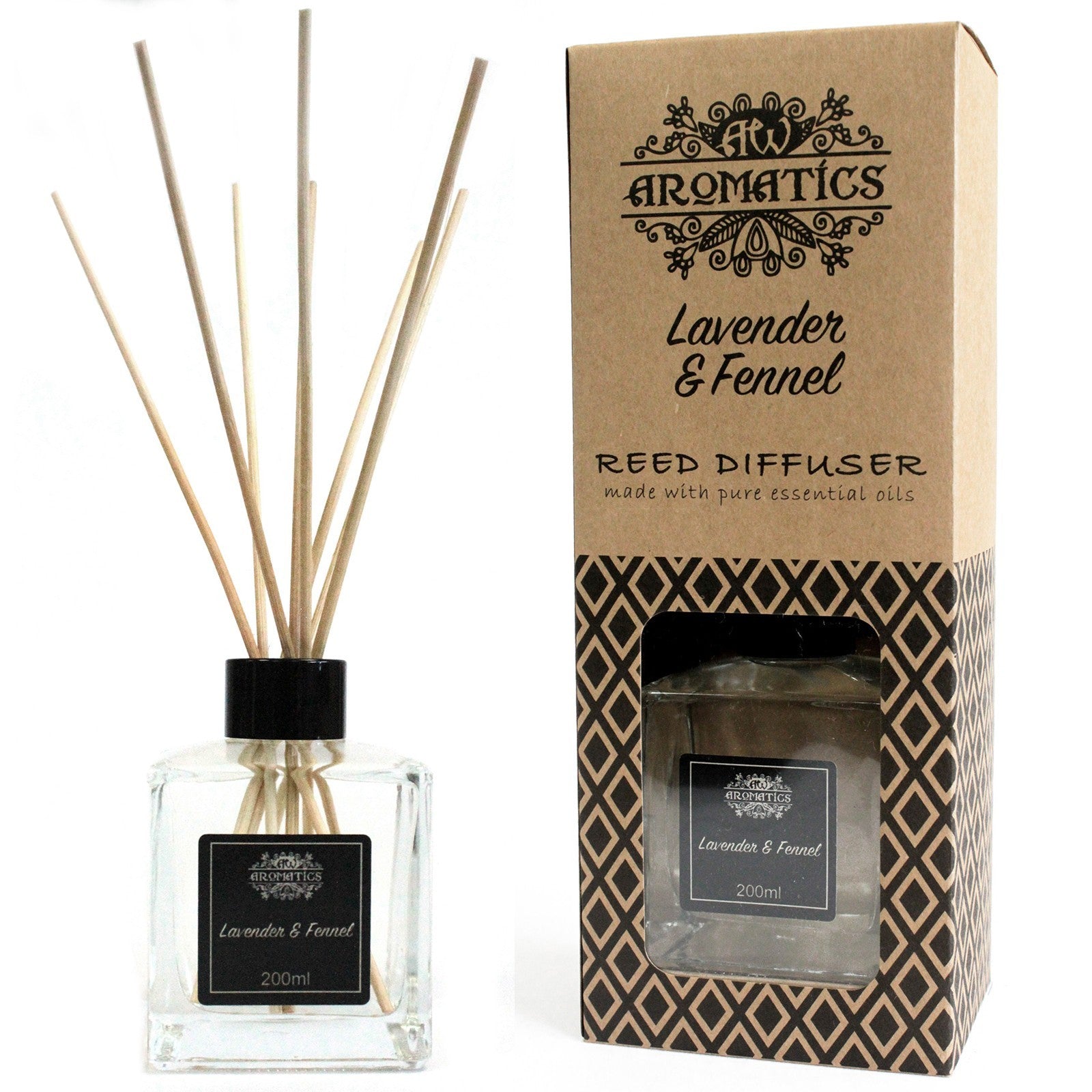 200ml Lavender & Fennel Essential Oil Reed Diffuser - www.bryde.lt