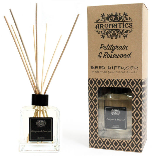 200ml Petitgrain & Rosewood Essential Oil Reed Diffuser - www.bryde.lt