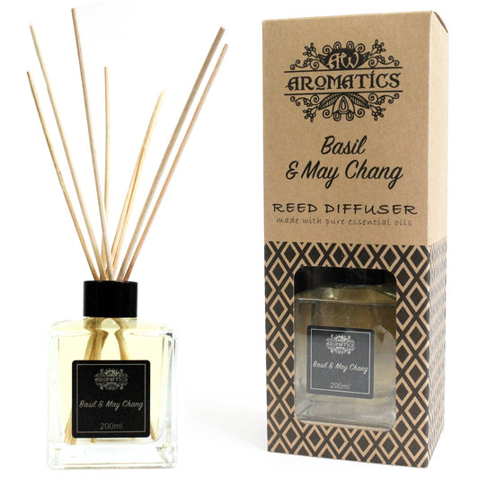 200ml Basil & Maychang Essential Oil Reed Diffuser - www.bryde.lt