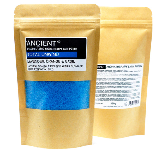 Aromatherapy Bath Potion in Kraft Bag 350g - Total Unwind - www.bryde.lt