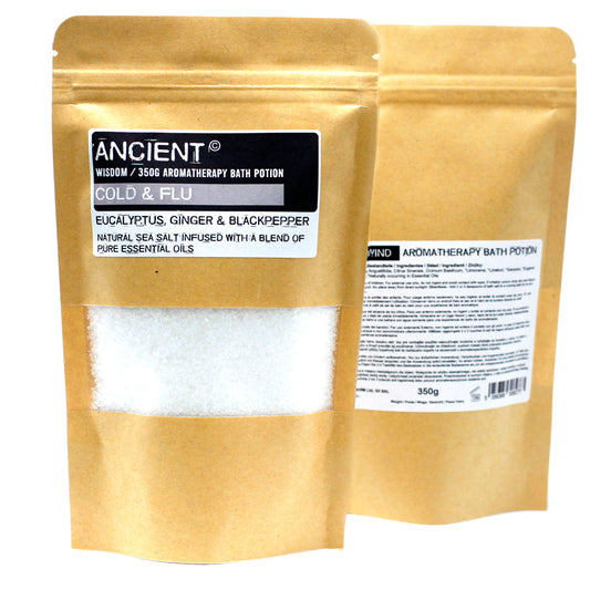 Aromatherapy Bath Potion in Kraft Bag 350g - Colds & Flu - www.bryde.lt