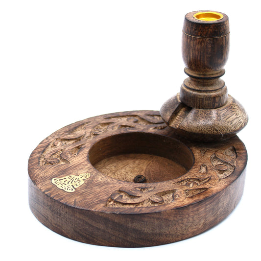 Small Mango Wood Backflow Burner - Brass Buddha - www.bryde.lt