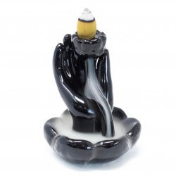 Back Flow Incense Burner - Hand & Lotus Flower - www.bryde.lt