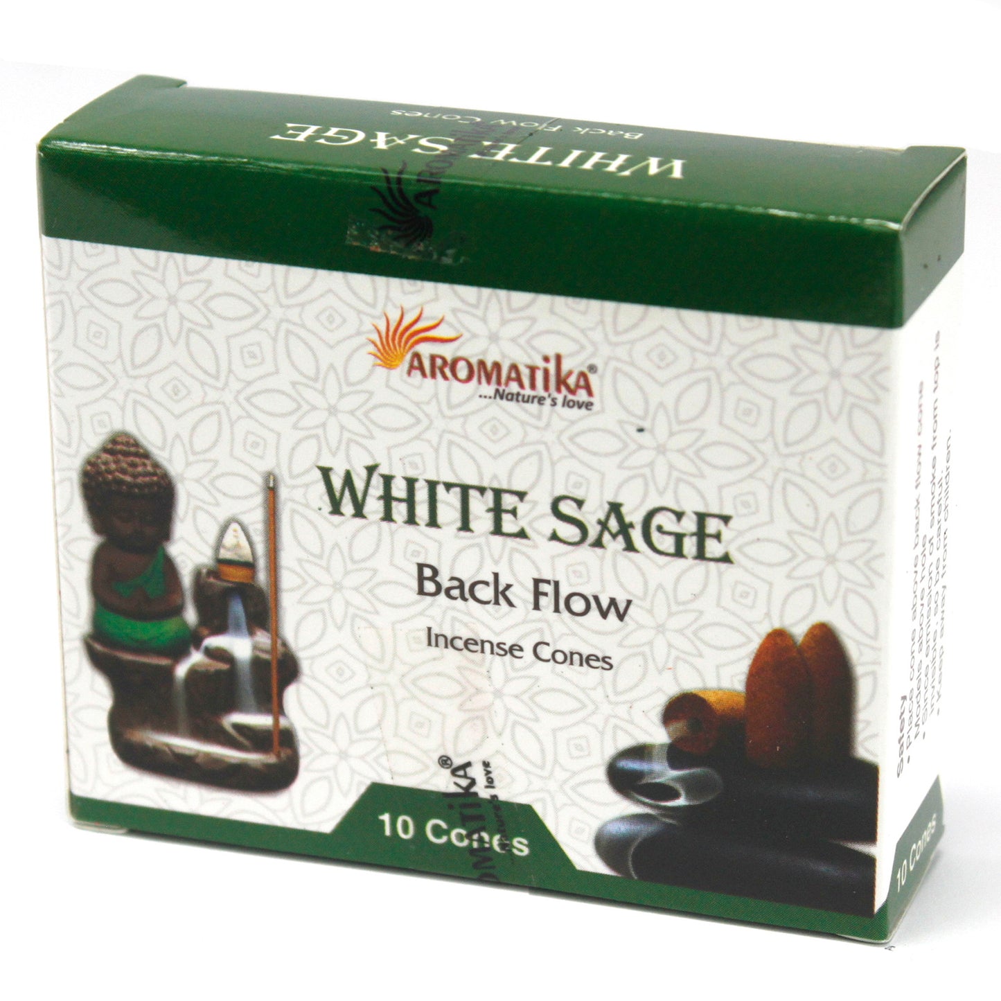 Aromatica Backflow Incense Cones - White Sage - www.bryde.lt