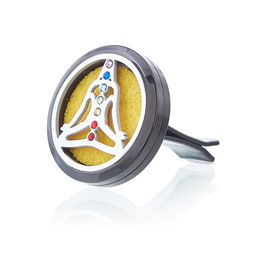 Car Diffuser Kit - Pewter Yoga Chakra - 30mm - www.bryde.lt